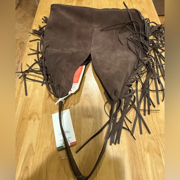 NWT Divina Firenze Genuine Leather Brown Suede Fringe Shoulder Bag - Picture 13 of 15